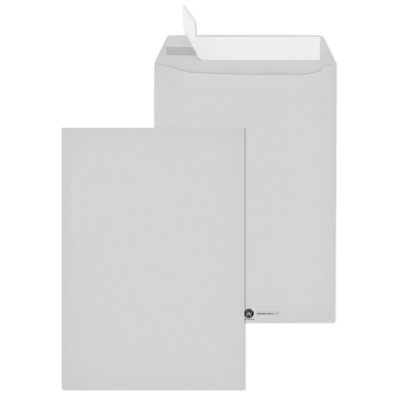 MAILmedia Enveloppes d'expédition C4, gris recyclé, sans fenêtre, 250 pièces