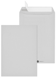 MAILmedia verzendtassen C4, gerecycled grijs, met venster, 250 stuks