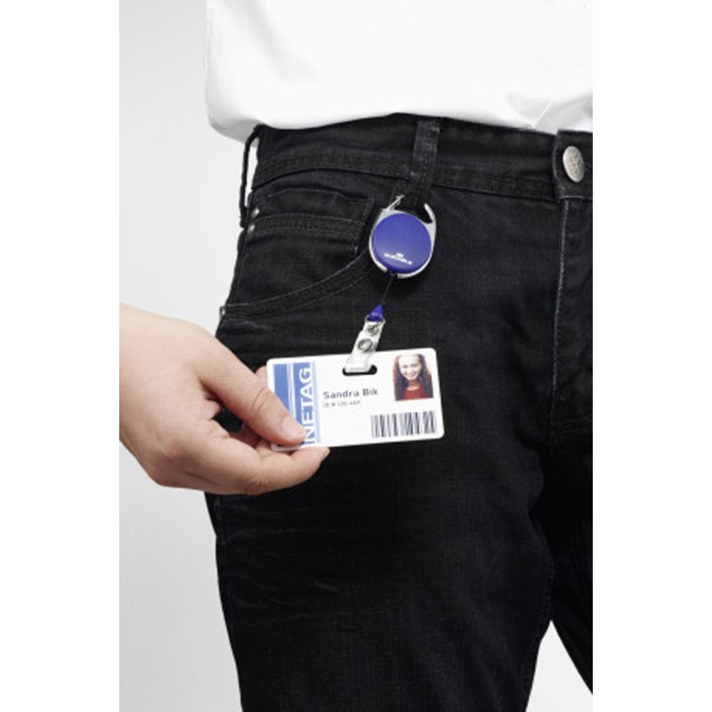 DURABLE badgehouders met jojo, ovaal, blauw