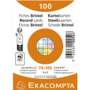 EXACOMPTA systeemkaarten A7, gelinieerd, wit, 100 stuks