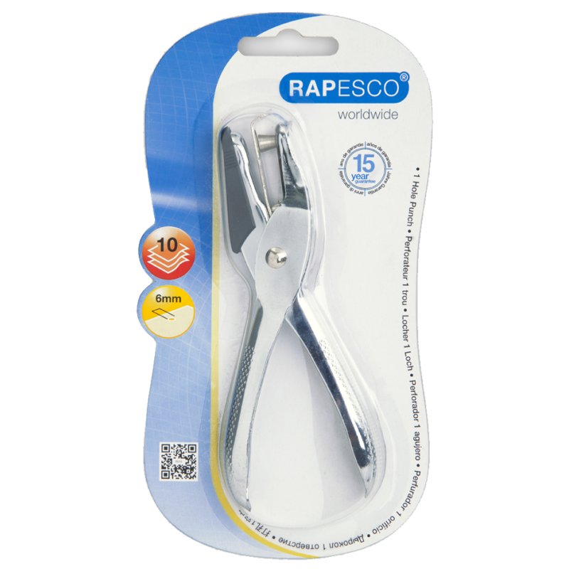 Rapesco perforateur 25 métal, 10 feuilles, trous 6 mm