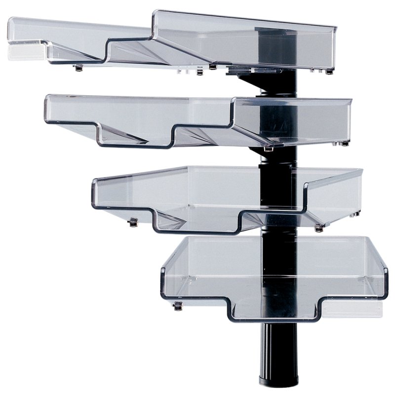 Hansa bras articulé avec 4 plateaux, gris clair, plastique