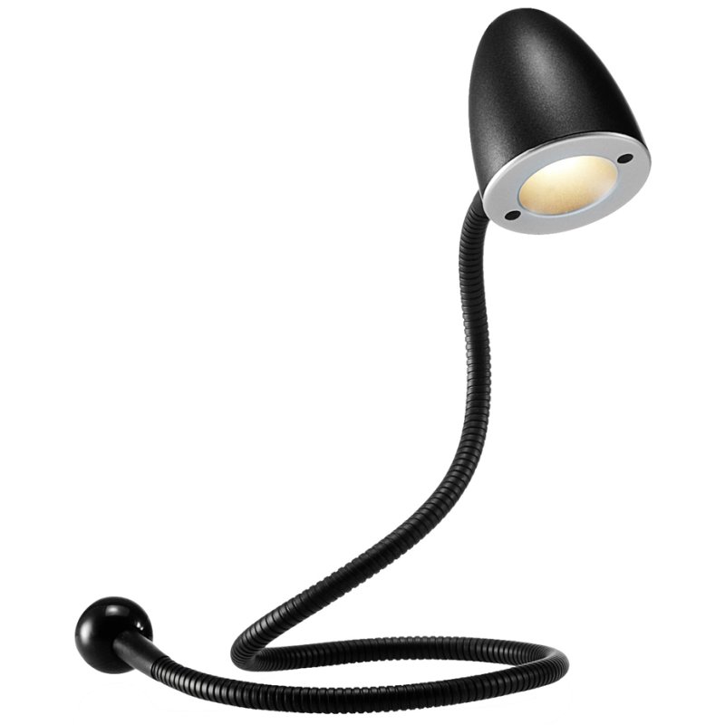 Hansa Lampe de bureau USB-LED Snake, noir, col de cygne flexible, 1,5W
