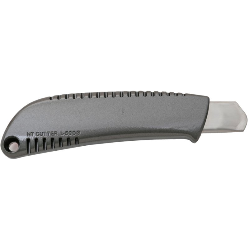 NT Cutter L-500GP Couteau Stanley, boîtier aluminium, anthracite, 18 mm