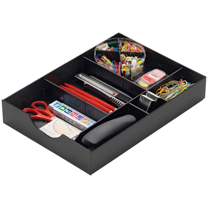 styro systeemlade voor sorteerstation styrodoc, zwart, 230×320×53 mm