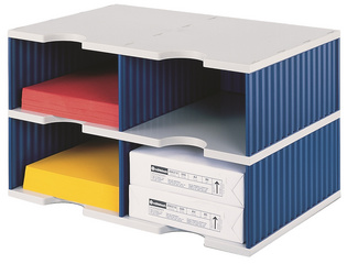 styro documentenorganizer duo, 4 vakken, zwart/grijs