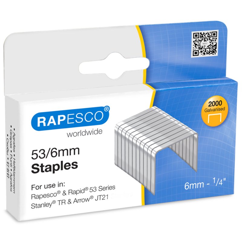 RAPESCO agrafes 53/8, zinguées, 5000 pièces
