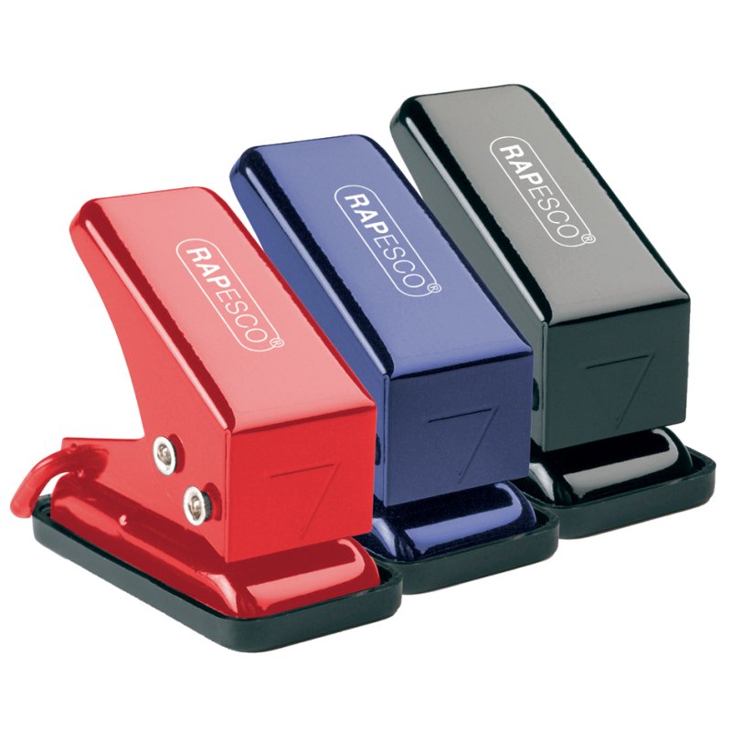 RAPESCO metal hole punch, assorted colours, 8 sheet capacity