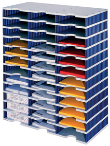 styro documentenorganizer trio, 36 vakken, zwart/grijs, 723×331×853 mm