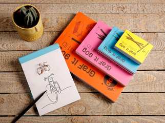 Clairefontaine schetsblok Graf'it, A5, 80 vel, geassorteerde kleuren