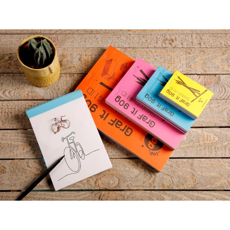 Clairefontaine bloc de croquis GRAF'IT A6, assorties couleurs, 80 feuilles, 90 g/m²