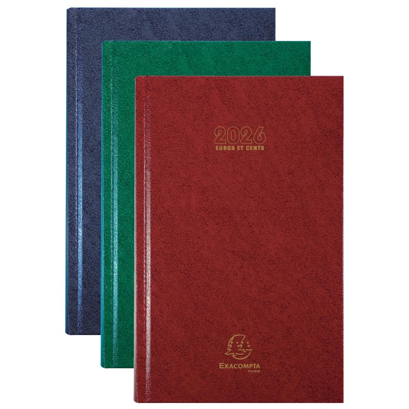 EXACOMPTA agenda Carré Euro/Cents 2026, zwart, 135 × 210 mm