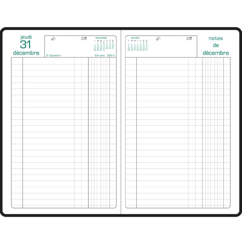 EXACOMPTA agenda Carré Euro/Cents 2026, zwart, 135 × 210 mm