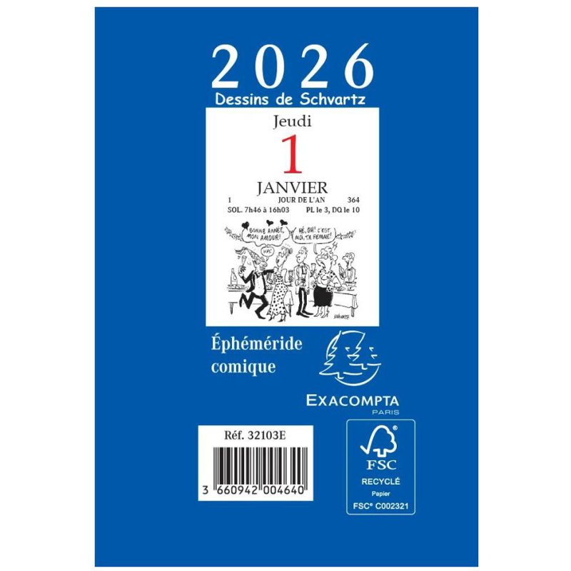 EXACOMPTA Agenda de Bureau Humoristique 2025, format compact