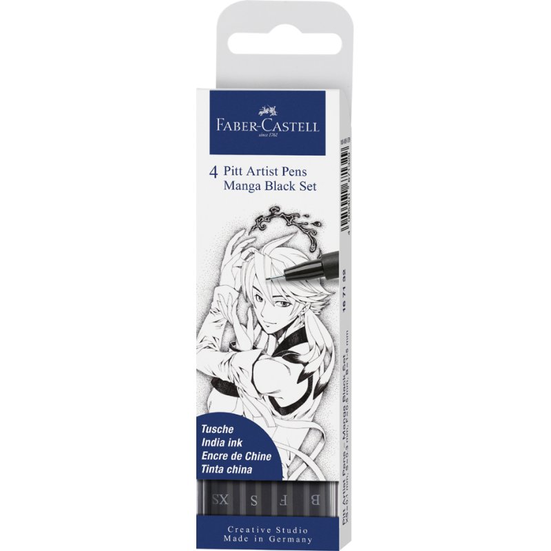 Faber-Castell fineliner PITT artist pen, black, 4 pcs