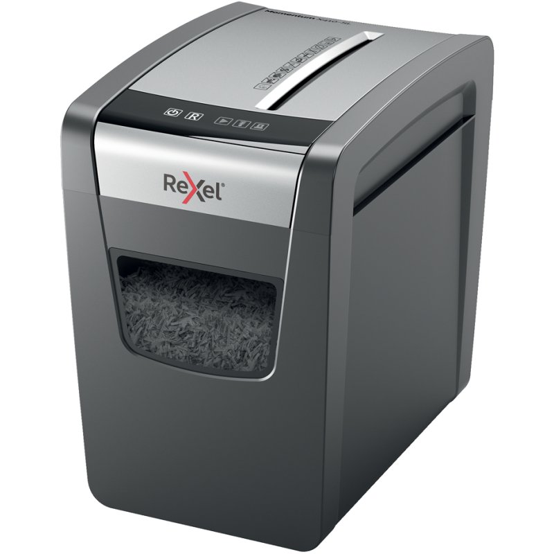 Rexel papiervernietiger Momentum X410-SL, slimline P-4, 10 vel, zwart/zilver