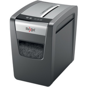 Rexel papierversnipperaar Momentum X312-SL, partikelsnit 5×42 mm, 12 vel, zwart/zilver