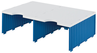 styro opbouwmodule duo, 2 vakken, blauw/grijs, 485×331×140 mm