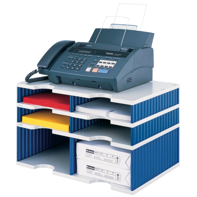 styro Styrodoc Duo sorteerbak, 4+2 vakken, zwart/grijs, 485×331×293 mm