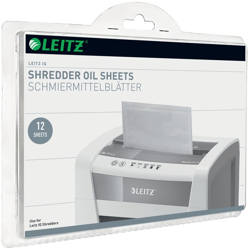 LEITZ IQ smeermiddel bladen voor papierversnipperaar, 12 stuks