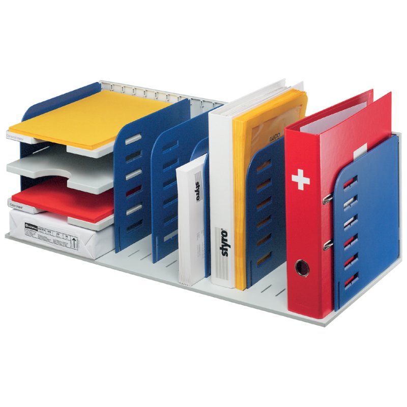 styro Organiseur de bureau styrorac, modulaire, noir/gris, 723×304×248 mm