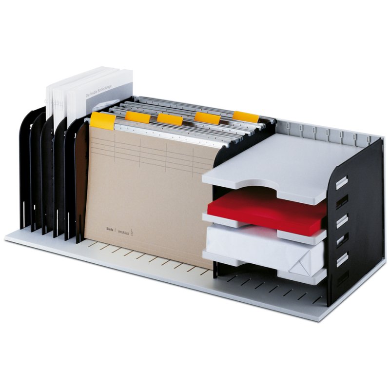 styro Organiseur de bureau styrorac, modulaire, noir/gris, 723×304×248 mm