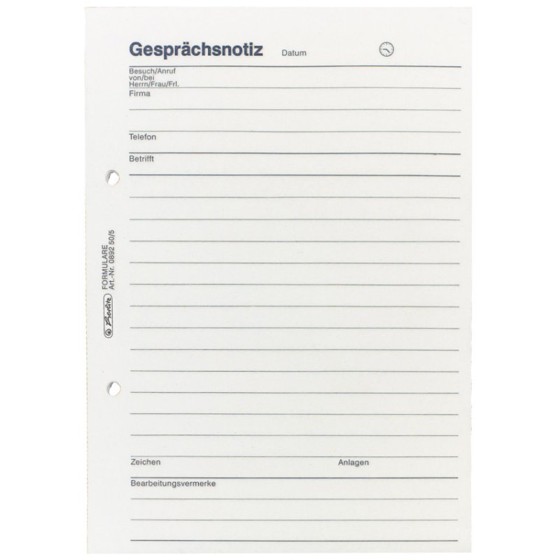 herlitz gespreksblok A5, houtvrij papier, 50 vel, 3 stuks