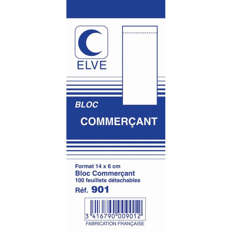 ELVE bloc-notes commercial, 60×140 mm, 100 feuilles, 10 pièces