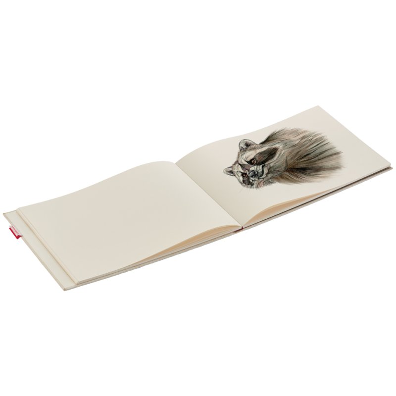 transotype senseBook cahier de croquis, A4 paysage, couverture lin crème, 40 pages 180 g/m²