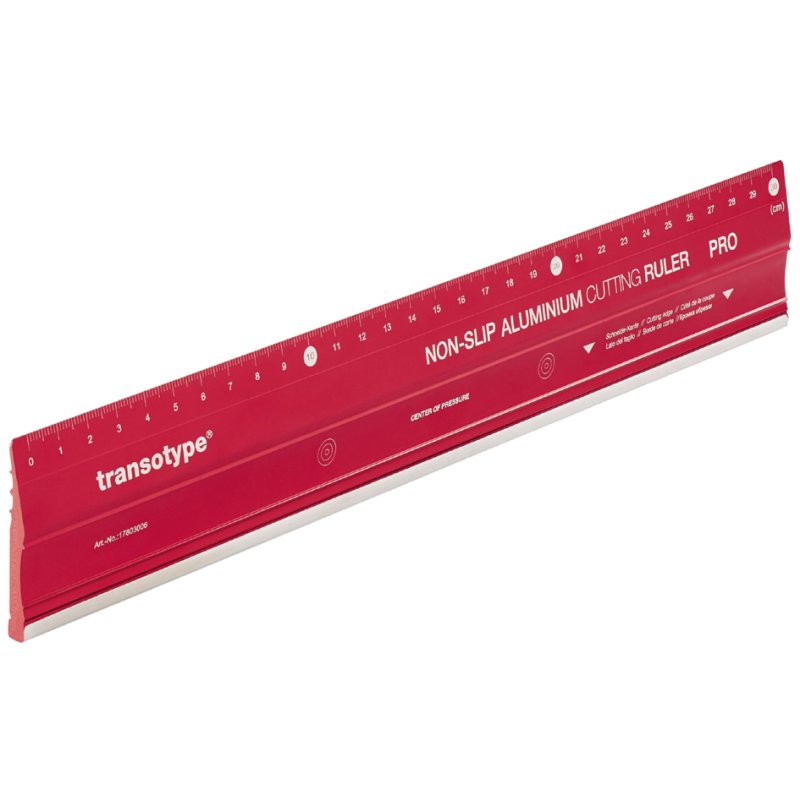 transotype règle de coupe aluminium PRO, 800 mm, rouge, arête acier