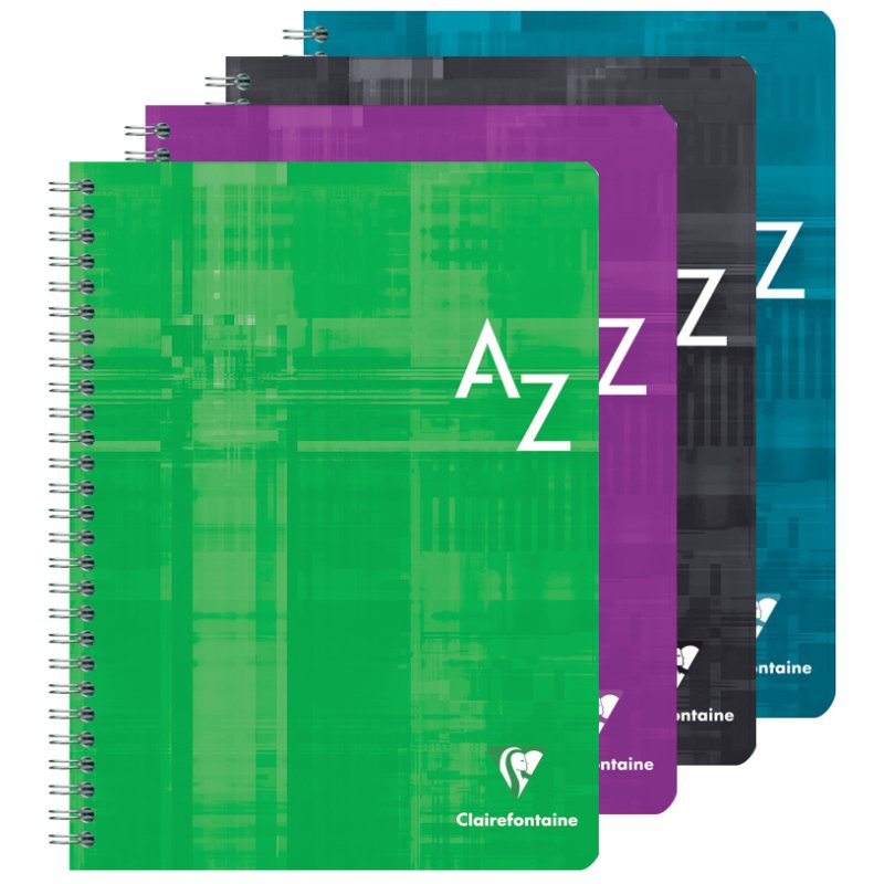 Clairefontaine cahier à carreaux à registre, 170 × 220 mm, spirale double, 90 feuilles
