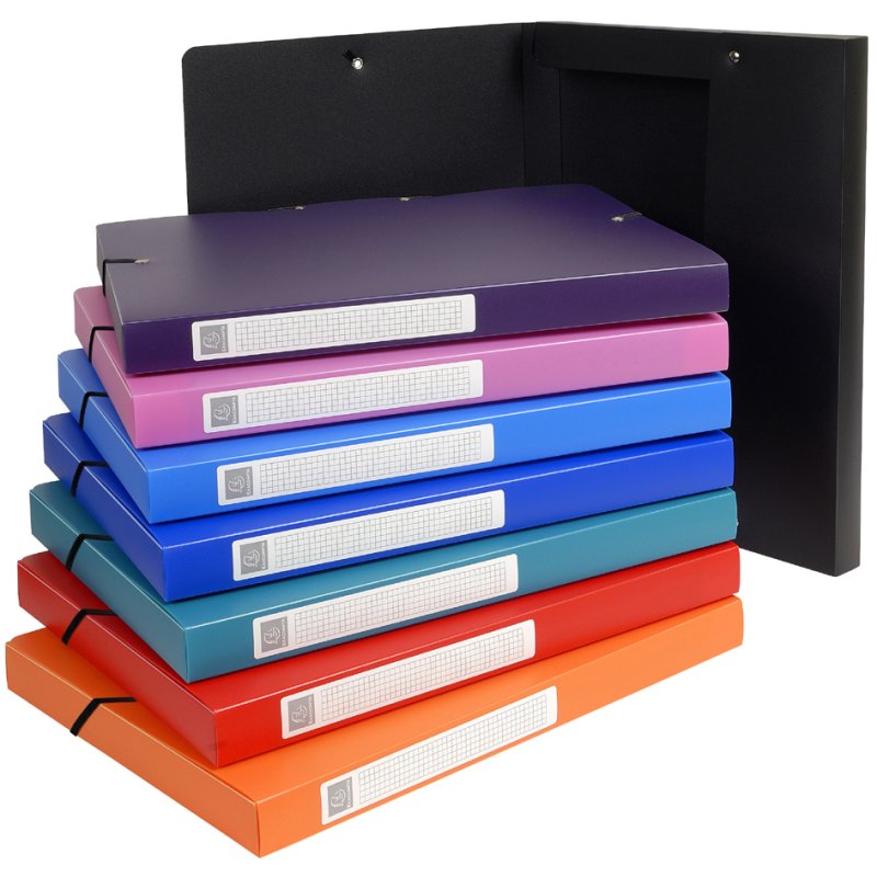 EXACOMPTA verzamelbox Opaque PP, 40 mm, gekleurd gesorteerd, 8 stuks