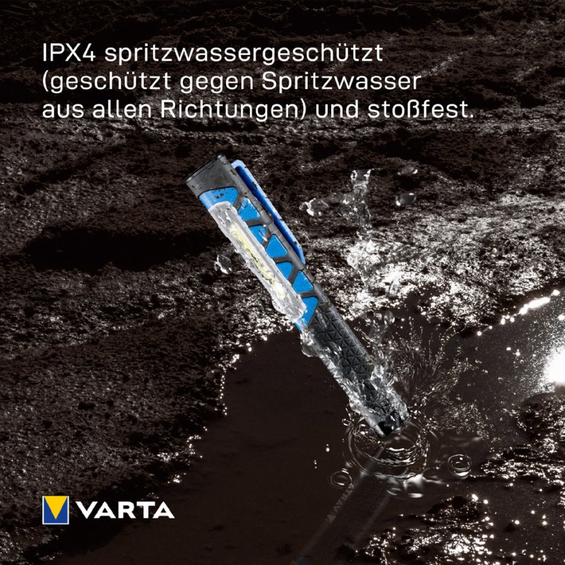 VARTA werklamp Work Flex Pocket Light, 110 lumen, IPX4, incl. 3 AAA batterijen