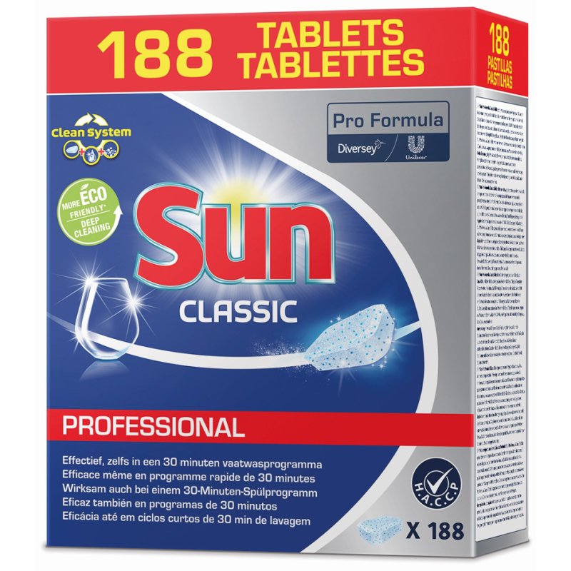 Sun Professional vaatwastabletten Classic, geconcentreerd, individueel verpakt, 188 stuks