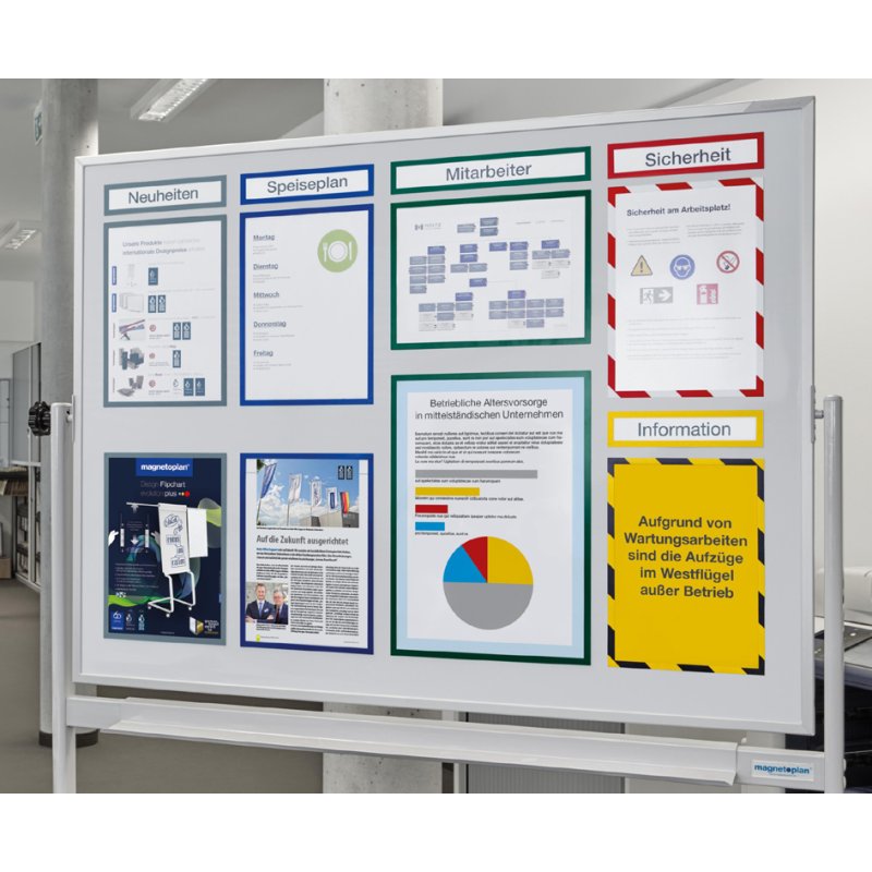magnetoplan magneetframes magnetofix TOPSIGN, A4/A3, rood, 5 stuks