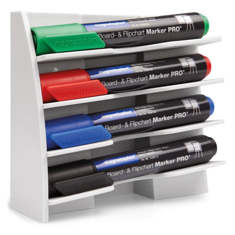 magnetoplan porte-marqueur plastique, magnétique, pour 4 marqueurs de tableau