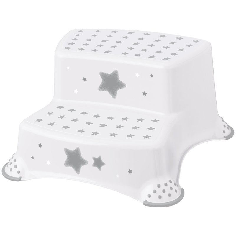 keeeper escabeau enfant Igor Étoiles, deux marches, blanc, 37×40×21 cm