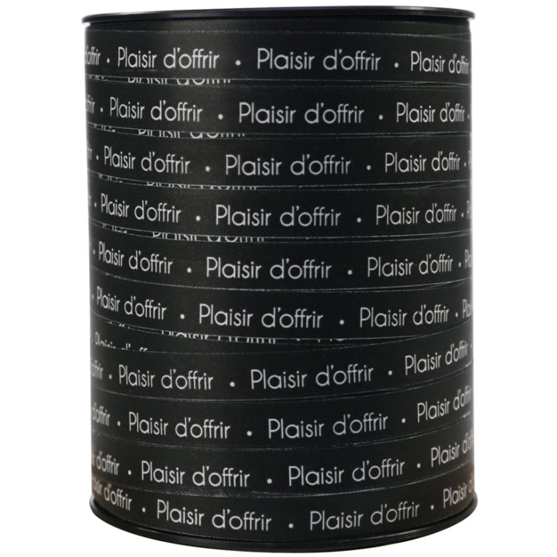 Clairefontaine ruban cadeau Plaisir, noir avec texte blanc, 10 mm × 250 m