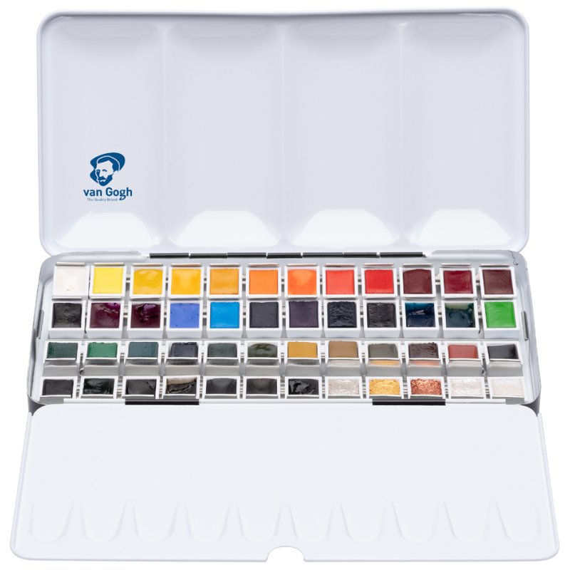 Royal Talens aquarelle Van Gogh, 48 couleurs, étui métallique