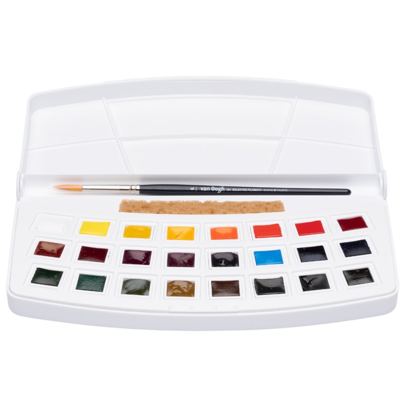 Royal Talens watercolour paint Van Gogh, botanical tones, 24 colours, plastic case