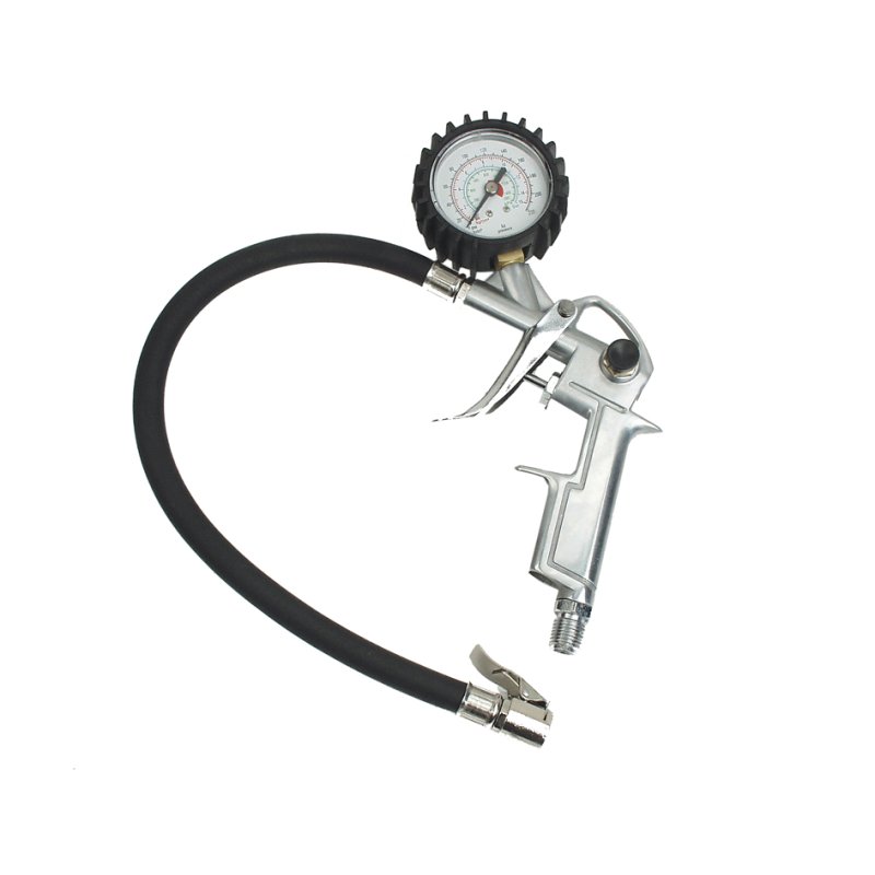 BRÜDER MANNESMANN tyre pressure gauge, push-on connection, 0–12 bar, with hose