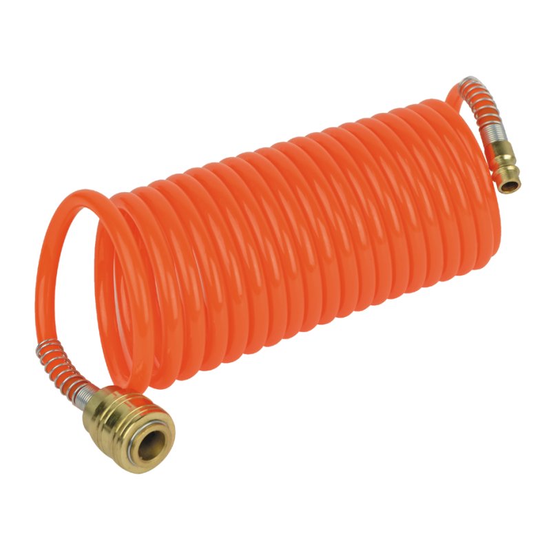 BRÜDER MANNESMANN tuyau spirale air comprimé, 4,5 m, Rislan, orange