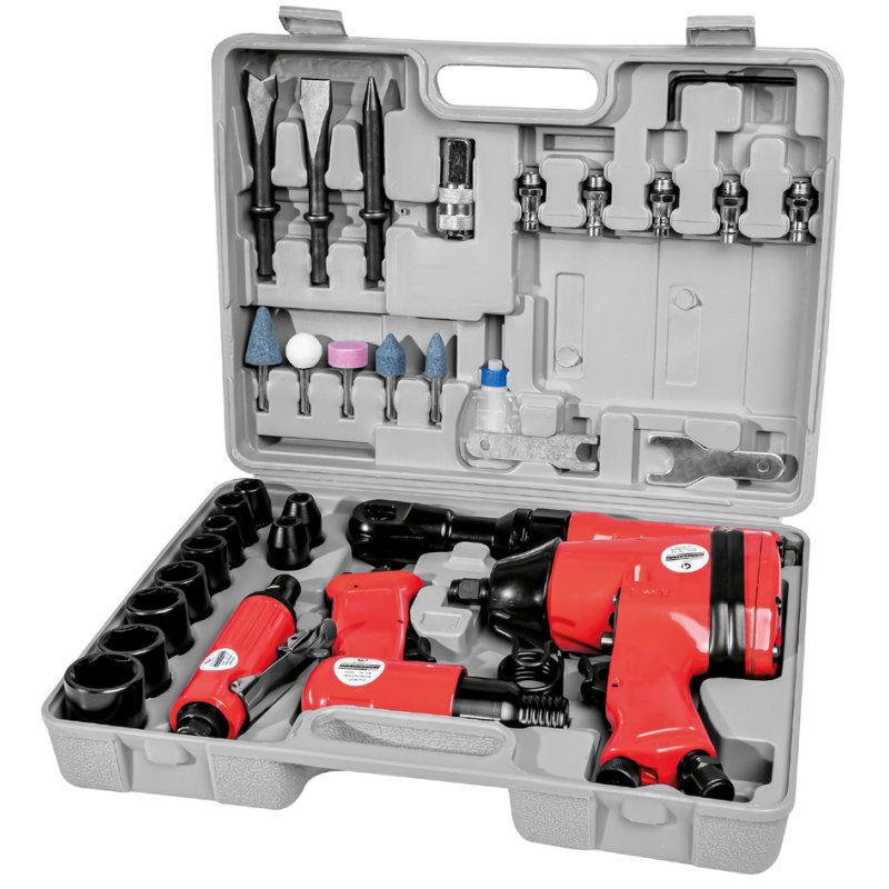 BRÜDER MANNESMANN compressed air tool set, 33 pieces, plastic case