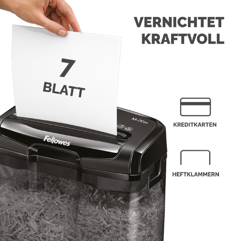 Fellowes paper shredder Powershred M-7M, black, 7 sheets, 13 litres