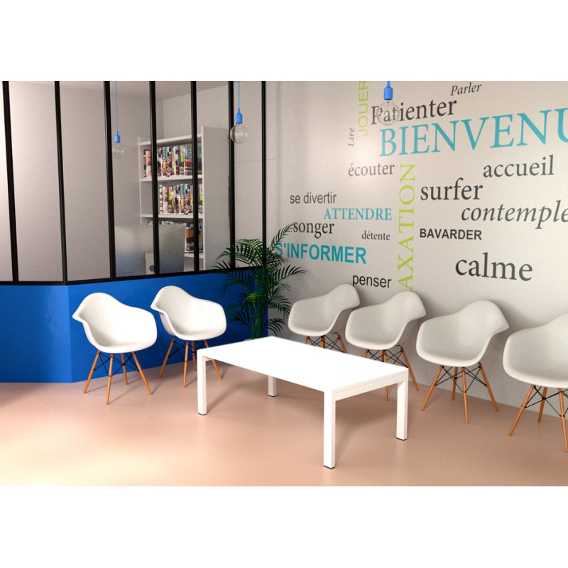 PAPERFLOW table d'appoint easyDesk, carré, blanc, 60×60×40 cm