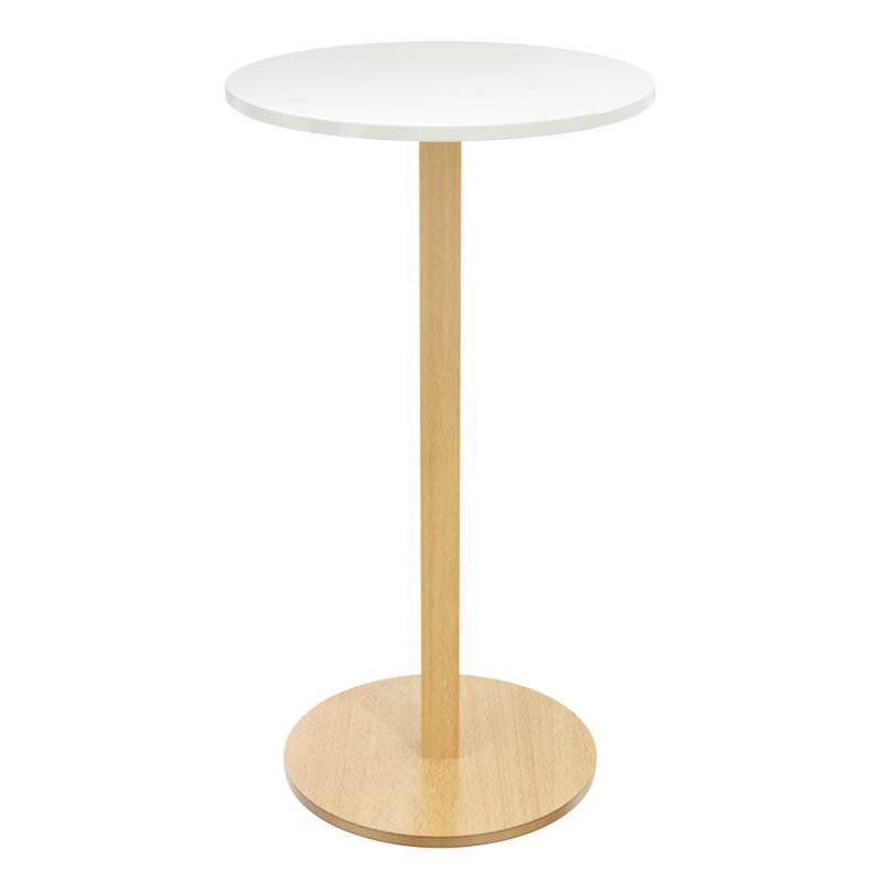 PAPERFLOW table haute Woody, diamètre 60 cm, jaune/hêtre