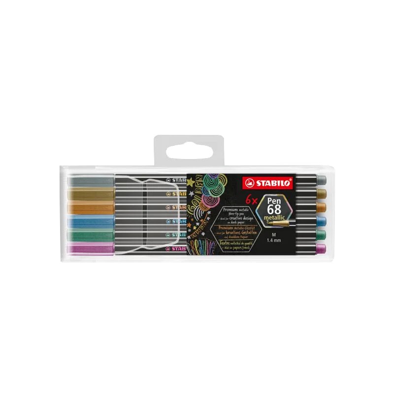 STABILO feutres Pen 68 metallic, 1,4 mm, 6 pièces