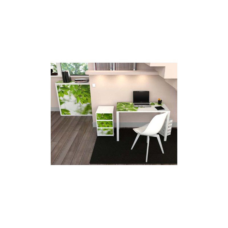 PAPERFLOW bureau easyDesk, 114×60×75 cm, plateau hêtre, pieds blancs