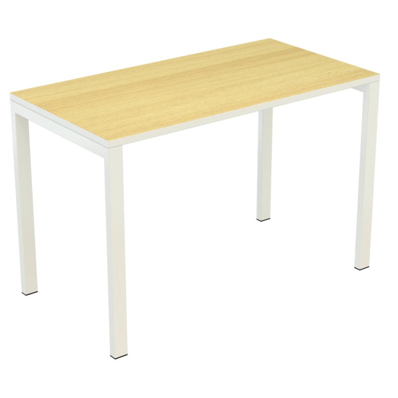 PAPERFLOW bureau easyDesk, 114×60×75 cm, plateau hêtre, pieds blancs