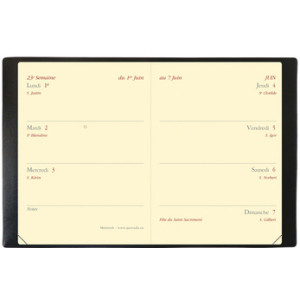 QUO VADIS zakagenda MINIWEEK 1S, zwart, 1 week per 2 pagina's